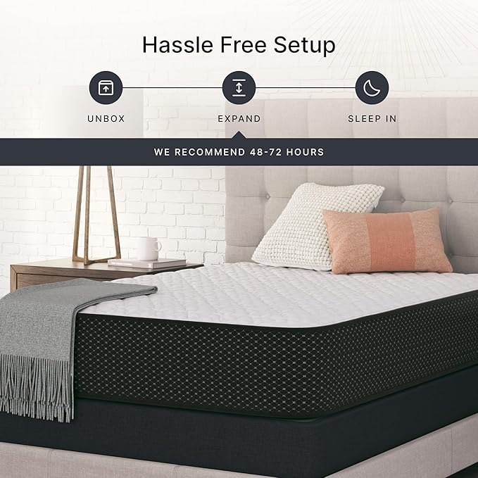 Signature Design by Ashley Limited Edition Firm 12 Inch Hybrid Mattress with Gel Memory Foam and Edge Support for Cool Sleep and Pressure Relief, Queen, Fiberglass Free, Mattress In A Box