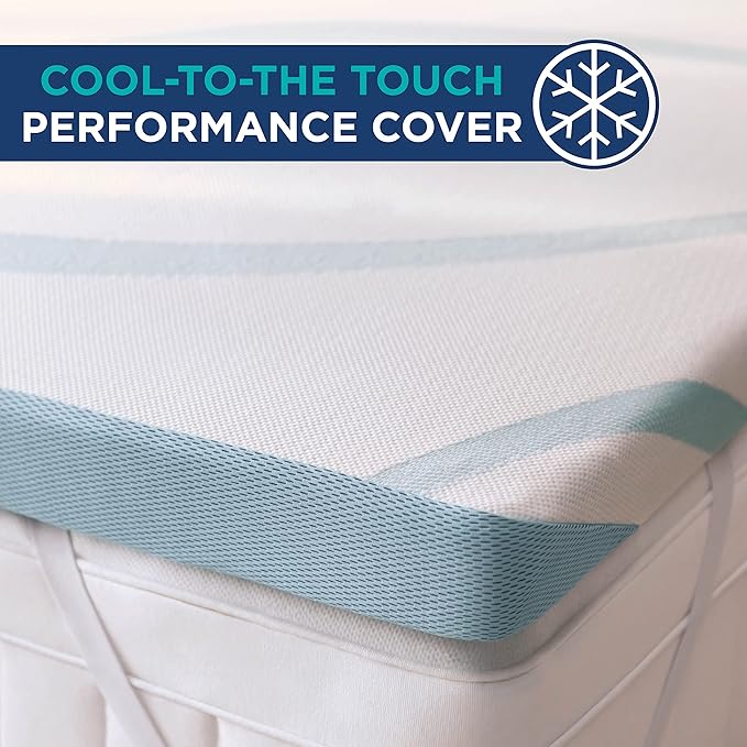 Tempur-Pedic TEMPUR-Adapt + Cooling 3-Inch Twin XL Mattress Topper Luxury Premium Foam, Washable Cover, Cooling Topper, White