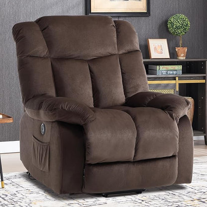 CANMOV Power Lift Electric Recliner Chair for Elderly- Heavy Duty and Safety Motion Reclining Mechanism-Antiskid Fabric Sofa for Living Room, Chocolate