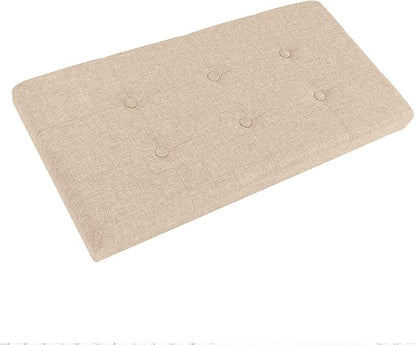 Lavish Home Ottoman Set of 2 - Ottoman Foot Rest, Linen Chest, or Storage Bench Set - 30in Ottomans for Living Room, Bedroom, Dorm Storage (Beige)