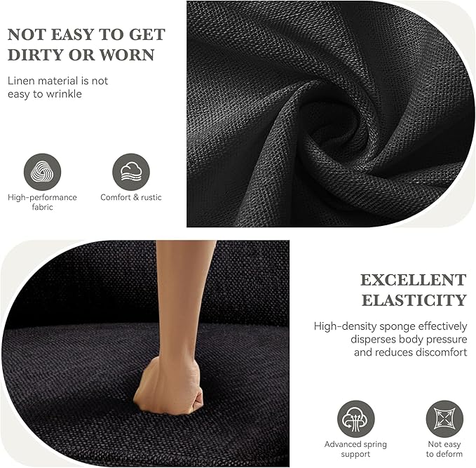 360 Rotation Swivel Accent Chair, FSC Certified 36'' Width Extra Wide Mid-Century Modern Armchair 1 pcs for Living Room, Bedroom, Office, Black