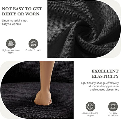 360 Rotation Swivel Accent Chair, FSC Certified 36'' Width Extra Wide Mid-Century Modern Armchair 1 pcs for Living Room, Bedroom, Office, Black