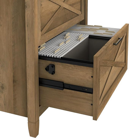 Bush Furniture Key West 2 Drawer Lateral File Cabinet in Reclaimed Pine, Document Storage for Home Office, Accent Chest with Drawers