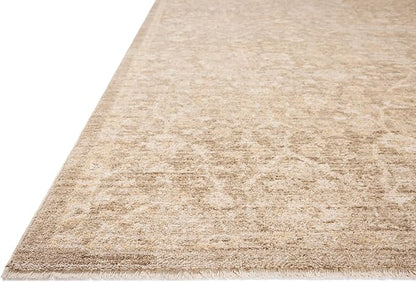 Loloi Chris Loves Julia Palma Collection PLM-01 Bark/Natural 3'-6" x 5'-6" Accent Rug Vintage Style Boho Living Room Bedroom Carpet