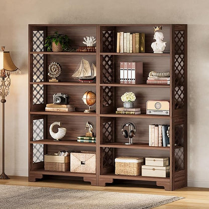 Tribesigns 71" Tall Bookshelf, 6-Tier Large Mid-Century Bookcase, Freestanding Library Open Bookshelves with 5 Storage Shelves, Wooden Display Shelving Unit for Living Room, Home Office(1PC)