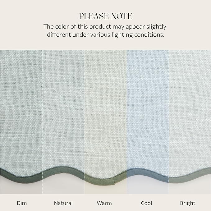 Double Stitch Scalloped Throw Pillow Covers - 100% Cotton Decorative Boho Pillow Covers 20 x 20inch, Made in India, Square Cushion Case, Modern Home Decor for Couch Sofa Living Room, Aqua Mint