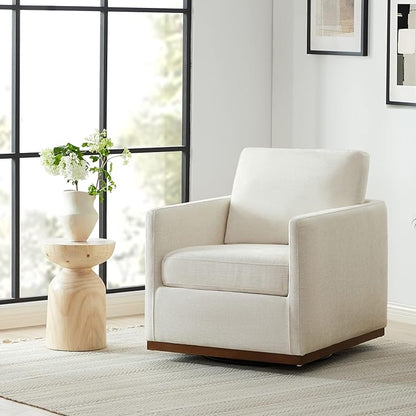 CHITA Swivel Accent Chair, FSC Certified Mid Century Modern Arm Chair for Living Room and Bedroom, Fully Assembled, Linen
