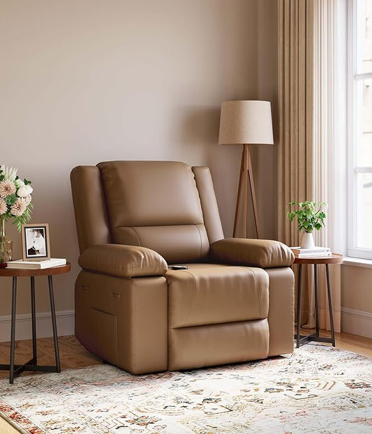 GarveeHome Oversized Wide Power Lift Recliner Chair - Heat and Massage, Faux PU Leather, Adjustable Back and Legs, Electric Lift Chair Designed for The Elderly and People with Mobility impaired