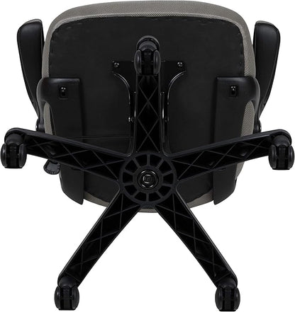 Flash Furniture Porter High-Back Swivel Office Chair with Adjustable Lumbar Support and Seat Height, Ergonomic Mesh Desk Chair with Flip-Up Armrests, Gray/Black