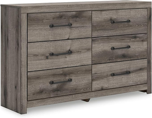 Signature Design by Ashley Urbanoore Rustic 6-Drawer Dresser with Safety Stop, Gray
