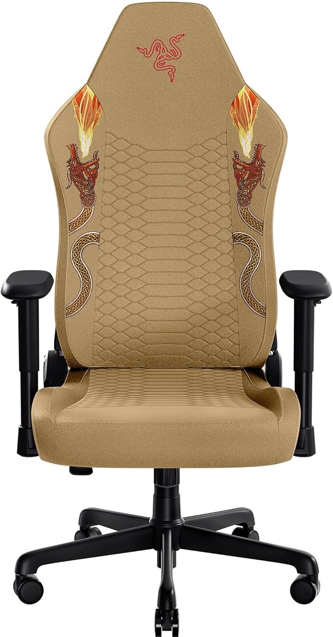 Razer Iskur V2 X Ergonomic Gaming Chair: Built-in Lumbar Support - Widened Seat - High Density Foam Cushions - Adjustable 152 Degree Recline - 2D Armrests - Plush Fabric - Counter Strike 2 Edition