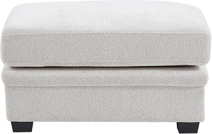 Christopher Knight Home Zery 7-Piece U-Shape Lounge Sofa Couch with Ottomans, Modern Modular Sectional Sofa Set with Pillow Back for Living Room, Chenille Upholstered Cloud Couch with Deep Seat,Beige
