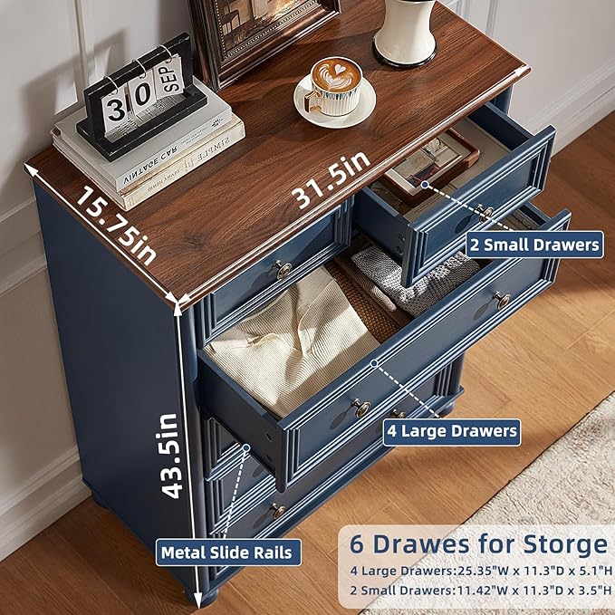 Farmhouse Dressers and Night Stand Set of 3, Wood 43.5'' Tall Dresser and 18'' Wide Chest of Drawers, Roman Column Nightstand Set of 2, Bedroom Furniture Dresser Suites for Living Room, Hallway, Home