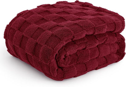 Bedsure GentleSoft Twin Blanket for Bed Red - Super Soft Cozy Blankets for Women Men Girls, Cute Fuzzy Fleece Throws for Bedroom Couch, 60x80 Inches