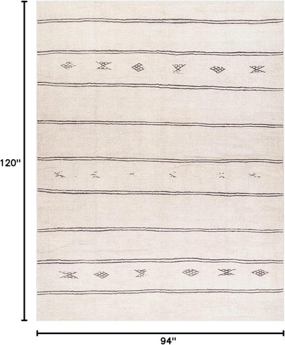 Livabliss x Becki Owens Rivi Moroccan Area Rug , 7'10" x 10', Ivory/Black