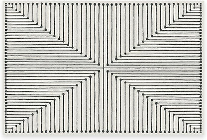 RUGGABLE x Jonathan Adler Machine Washable Modern Area Rug– Inkdrop Black & Ivory 2x3, Stain-Resistant, Non-Slip – Small Rugs for Living Room, Bedroom, Hallway, Entryway & Bathroom–with Cushioned Pad