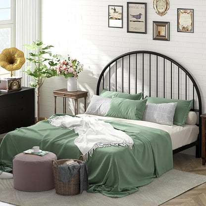 Weehom Metal Headboard Queen Size, Wrought Iron Headboard for Bed, Black Metal Head Board with Height Adjustable, Farmhouse HeadBoard Queen Only