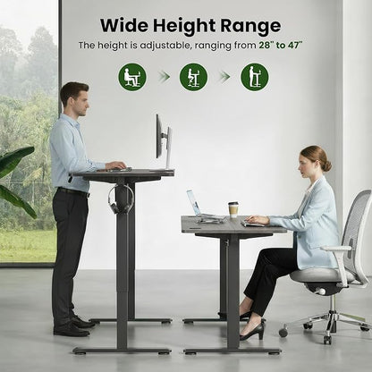 Casaphoria 40 x 24 inches Electric Standing Desk, Sit to Stand Desk with Memory Height Adjustment, Home Office Computer Desk for Writing and Gamess, Brown