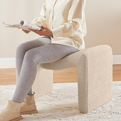 VANOMi Large Footstool Ottoman, Multi-Functional Modern Foot Stool, Sofa Footrest Extra Seating for Living Room, Entryway, Hallways and Bedrooms, Large, Camel