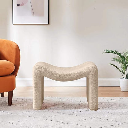 VANOMi Small Footstool Ottoman, Multi-Functional Modern Foot Stool, Sofa Footrest Extra Seating for Living Room, Entryway, Hallways and Bedrooms, Small, Camel