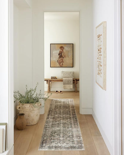 Loloi Amber Lewis Morgan Collection MOG-02 Navy/Sand 2'-3" x 11'-6" 38" Thick Runner Rug feat. CloudPile, Neutral, Room Décor, Vintage Inspired, Livingroom, Bedroom, Dining Area
