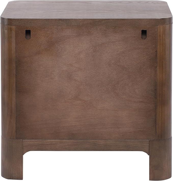 Christopher Knight Home Egbert Modern Nightstand with Drawers, Wooden Small Night Stand with Rounded Corners Design, Bedside Table/End Table for Bedroom, Multipurpose Storage Cabinet, Brown