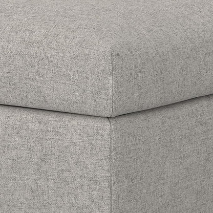 SIMPLIHOME Rebecca 36 inch Wide Mid Century Rectangular Coffee Table Storage Ottoman with Lift Up Lid in Cloud Grey Polyester linen Look, Assembled, For the Living Room, Entryway and Family Room