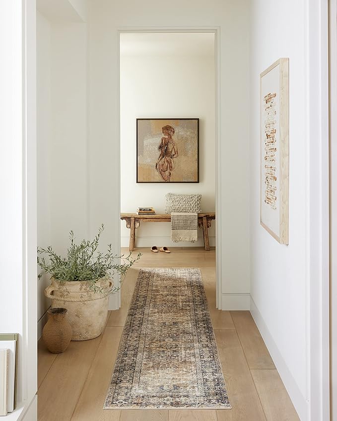 Loloi Amber Lewis Morgan Collection MOG-01 Sunset/Ink 7'-3" x 9'-3" 38" Thick Area Rug feat. CloudPile, Neutral, Room Décor, Vintage Inspired, Livingroom, Bedroom, Dining Area