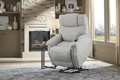 Power Lift Recliner Chair for Elderly - Electric Powered Recliner with Zero Gravity, 360 lbs Capacity, Extended Leg Support, USB, Supportive Design for Seniors, Light Gray
