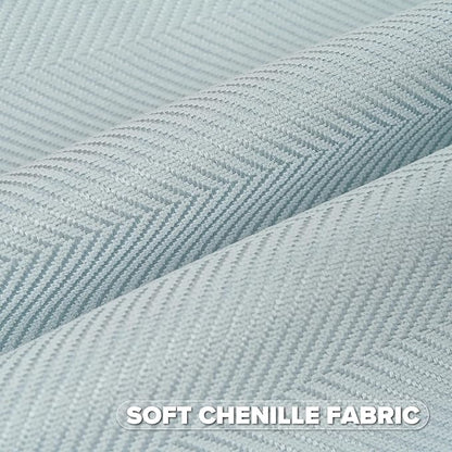FUTEI Light Blue Chenille Throw Pillow Covers 16x16 Inch Set of 2,Soft Wide Chevron Textured Cushion Case,Farmhouse Home Decor for Couch Bed Living Room