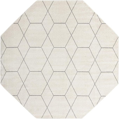 Unique Loom Trellis Frieze Collection Area Rug - Geometric (5' Octagon, Ivory/ Gray)