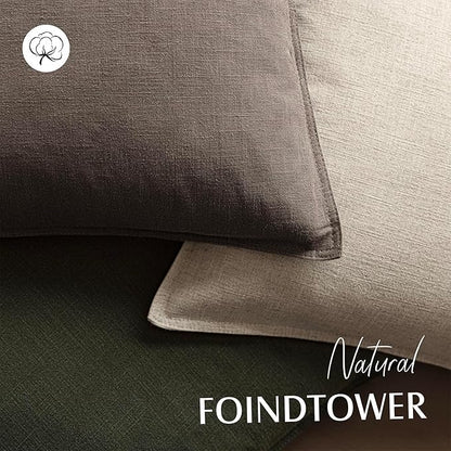 Foindtower Pack of 2, Decorative Linen Soild Throw Pillow Covers Accent Lumbar Cushion Case Boho Farmhouse Pillowcase for Chair Couch Sofa Bedroom Living Room Home Decor 12x20 Inch Light Coffee