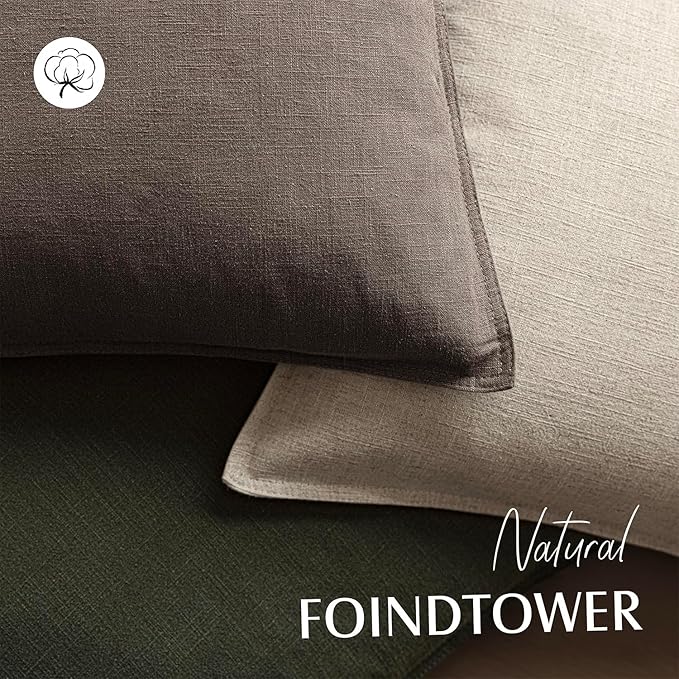 Foindtower Set of 2, Decorative Linen Soild Throw Pillow Covers Soft Accent Euro Cushion Case Farmhouse Neutral Pillowcase for Chair Couch Sofa Bedroom Living Room Home Decor 26 x 26 Inch Light coffee