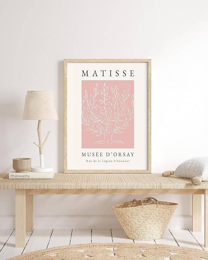 Matisse Art wall Décor Set of 3,Unframed Pink Tree wall art,Truly Quality Canvas Prints for 12x16in,Art poster decoration for kitchen, bathroom,living room,bedroom