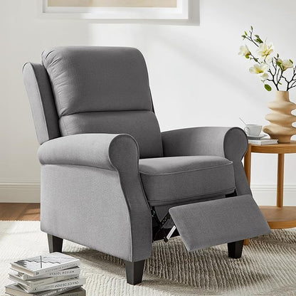 Recliner Chair for Living Room, Modern Reclining Sofa Home Theater Seating with Upholstered Push Back, Mid-Century Reclining Armchair with Lumbar Support, Bedroom, Reading Nook, Office, Set of 2