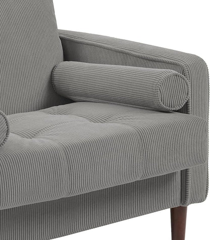 Oversized Accent Chair Set of 1, Corduroy Fabric Mid Century Modern Armchair with Large Seat for Living Room Bedroom Reading