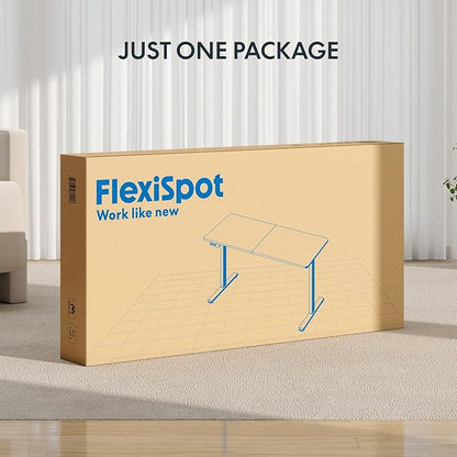 FLEXISPOT 55x24 Inch Electric Height Adjustable Standing Desk for Home & Office, Splice Board Desk for Computer Workstation, Study, or Creative Setup, White