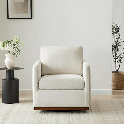 CHITA Swivel Accent Chair, FSC Certified Mid Century Modern Arm Chair for Living Room and Bedroom, Fully Assembled, Linen