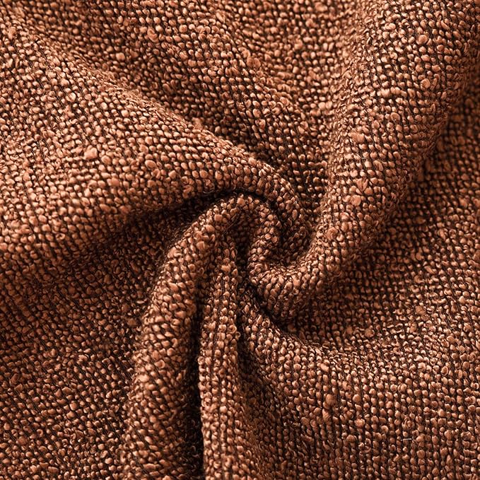 Foindtower Pack of 2 Textured Boucle Throw Pillow Covers Accent Solid Pillow Cases Cozy Soft Decorative Couch Cushion Case for Chair Sofa Bedroom Living Room Home Decor 18x18 Inch Red Taupe