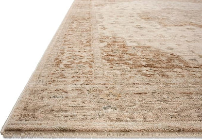 Loloi Magnolia Home by Joanna Gaines Junie Collection JUE-04 Natural/Clay 7'-10" x 7'-10", .38" Pile Height, Round Area Rug