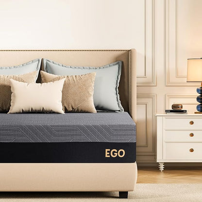 EGOHOME 10 Inch Twin XL Memory Foam Mattress for Back Pain, Cooling Copper Gel Bed in a Box, Foam Made in USA, CertiPUR-US Certified, Therapeutic Medium Firm, Daybed 38x80x10 Black