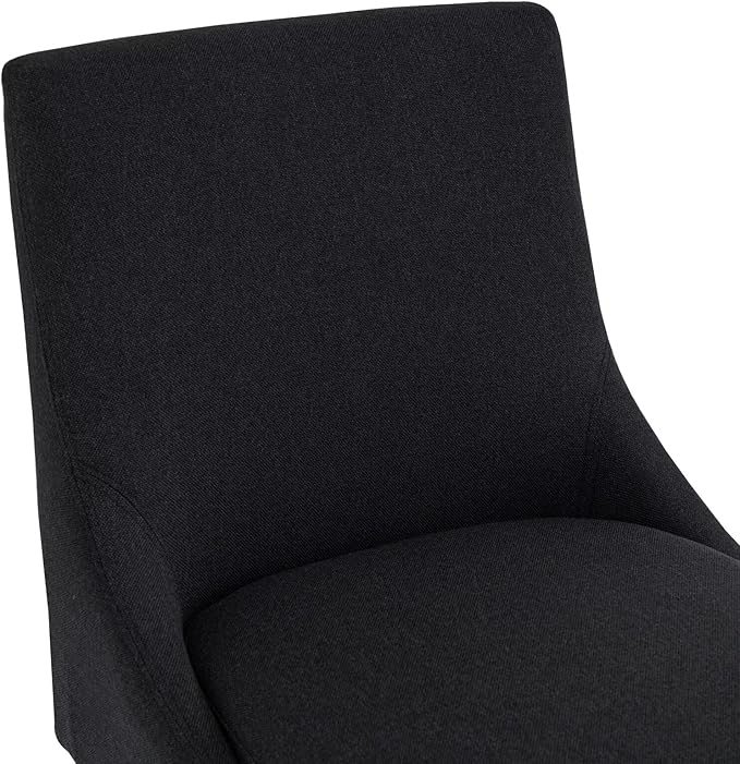 Bar Stools Set of 4, 26 Inch Upholstered Barstools with 14.2" High Back and Footrest, Swivel Counter Height Barstools for Kitchen Island Home Bar Performance Fabric Black