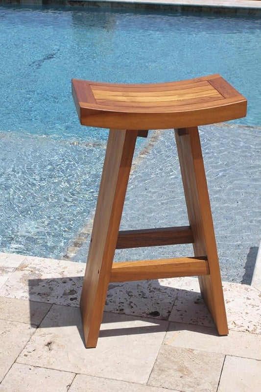 AquaTeak The Original 30" Tall Asia Teak Bar Stool