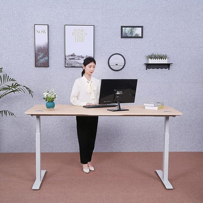 ApexDesk Elite Pro Series 60" x 27" Electric Height Adjustable Stand up Desk, Sit Stand Home Office Desk, Computer Desk - Curved Oak