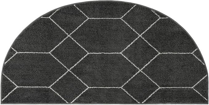 Unique Loom Trellis Frieze Collection Area Rug - Geometric (3' 1" x 6' 1" Hearth Dark Gray/Ivory)