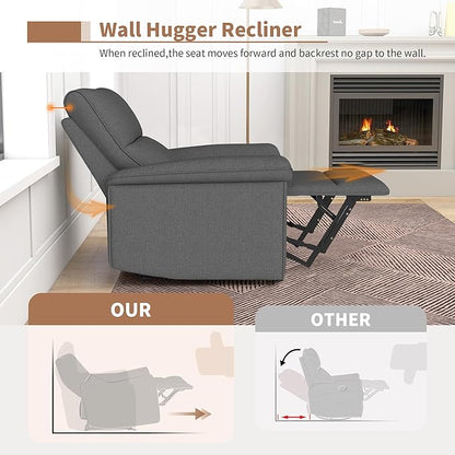 Power Lazy Boy Recliner Chair, Zero Wall Hugger Nursing Recliner for Living Room with USB Port, Lazy Recliners Chair for Adults, Reclining Armchair for Small Space/Bedroom/Apartment(Dark Gray)