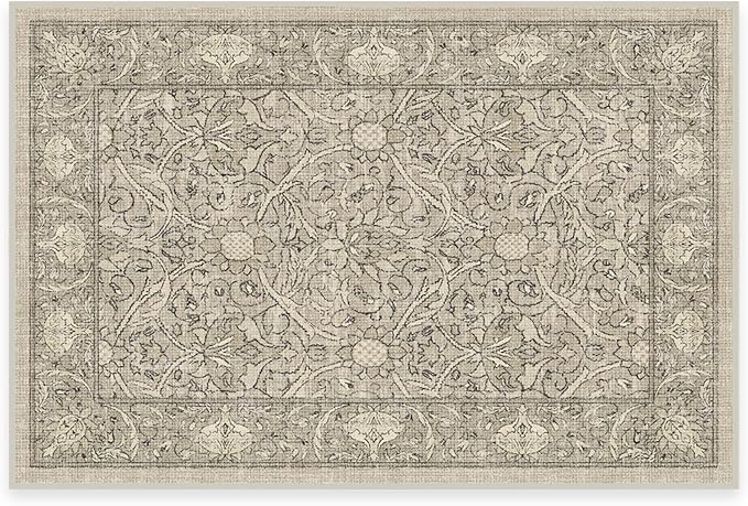 RUGGABLE x Morris & Co Washable Area Rug– Montreal Natural Stone 2x3, Stain-Resistant, Non-Slip – Small Machine Washable Rugs for Living Room, Bedroom, Hallway, Entryway & Bathroom–with Cushioned Pad