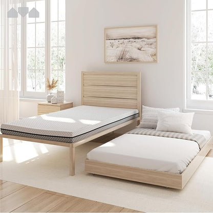 Milliard 5 in. Deluxe Memory Foam Mattress Twin, Dual-Sided - for Bunk Bed, Daybed, Trundle or Folding Bed Replacement (2 Pack)