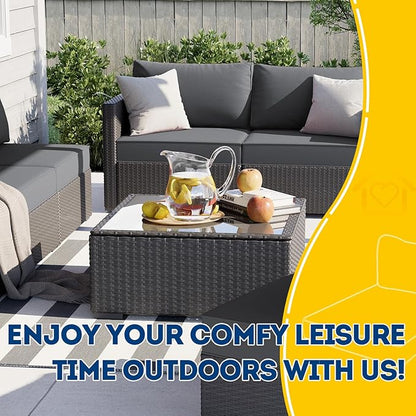 AAAAAcessories Outdoor Deep Seat Cushions, Waterproof, Fade-Resistant Patio Furniture Replacement Cushions, 24" x 24" x 5" + 24" x 13.5", Set of 2, Dark Gray