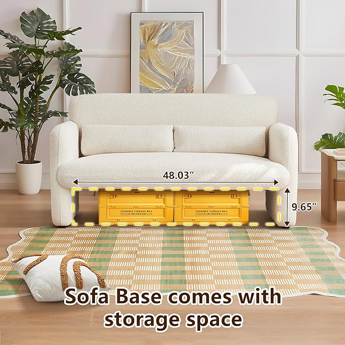 59" W Upgrade Lambswool Fabric Loveseat Sofa, Modern Love seat Couch, Solid and Easy to Install, Upholstered 2-Seater Couch for Bedroom, Apartment, Living Room